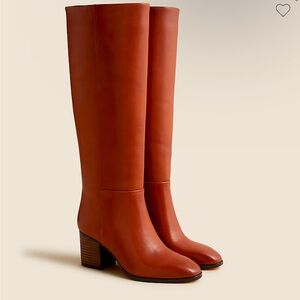 Sadie knee-high boots in leather 
Women's Tall Leather Boots - Tan